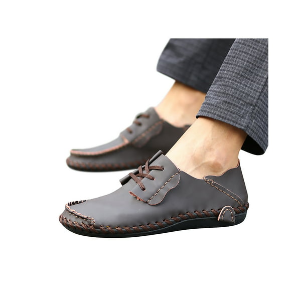 Color : Reddish Brown Perforated, Size : 10.5 M US Mens Summer Perforated Breathable Penny Loafers Slip-on Style Genuine Leather Business Flat Shoes Anti-Slip Round Toe 